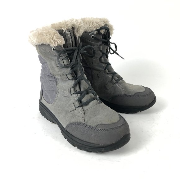 Columbia Youth Ice Maiden Lace Winter Boot Grey - Picture 1 of 8